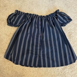 Navy off the shoulder top. Small